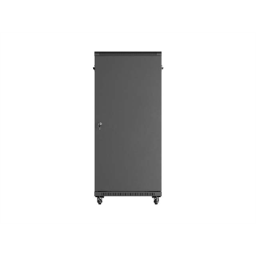 Lanberg 19" szabadon álló rack szekrény 27U/600X1000 üvegajtó, lapraszerelt, fekete