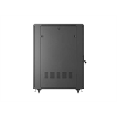 Lanberg 19" szabadon álló rack szekrény 27U/600X1000 üvegajtó, lapraszerelt, fekete