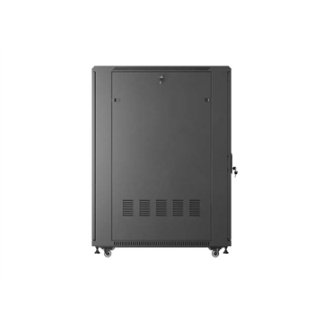 Lanberg 19" szabadon álló rack szekrény 27U/600X1000 üvegajtó, lapraszerelt, fekete