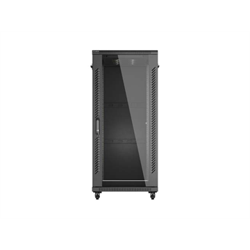 Lanberg 19" szabadon álló rack szekrény 27U/600X1000 üvegajtó, lapraszerelt, fekete