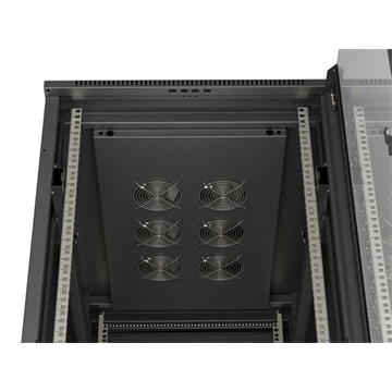 Lanberg 19" szabadon álló rack szekrény 27U/600X1000 üvegajtó, lapraszerelt, fekete