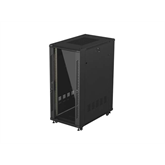 Lanberg 19" szabadon álló rack szekrény 27U/600X1000 üvegajtó, lapraszerelt, fekete
