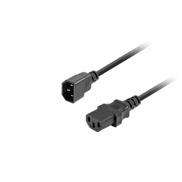 Lanberg IEC 320 C13->C14 kábel, 1,8 m, VDE, fekete