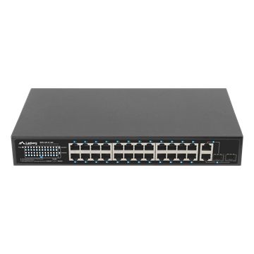 Lanberg Switch 24x 100Mb PoE+/ 2x Combo 19" rackes (360W) V2