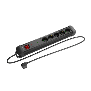 Lanberg Túlfeszültség védő elosztó, 5x Schuko aljzat, 1.5 m, fekete