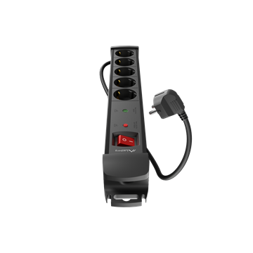 Lanberg Túlfeszültség védő elosztó, 5x Schuko aljzat, 1.5 m, fekete