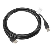 Lanberg USB-A (M/F) 2.0 kábel, 3 m, fekete