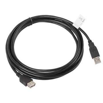 Lanberg USB-A (M/F) 2.0 kábel, 3 m, fekete