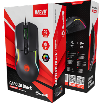 MARVO Capo 20 vezetékes egér - fekete