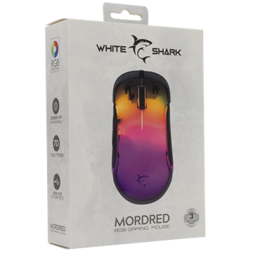 White Shark GM-5017B MORDRED Vezetékes gamer egér - Fekete