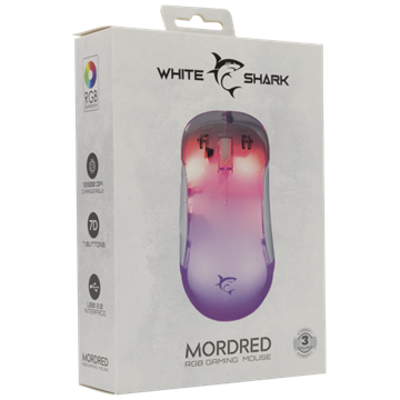 White Shark GM-5017W MORDRED Vezetékes gamer egér - Fehér