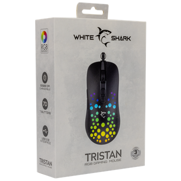White Shark GM-9004-2 TRISTAN Vezetékes gamer egér - Fekete