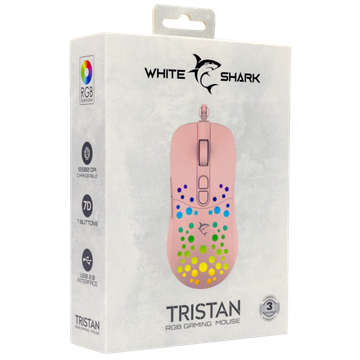 White Shark GM-9004P TRISTAN Vezetékes gamer egér - Rózsaszín