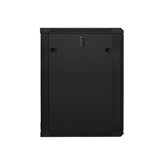 Lanberg 19" fali rack szekrény 18U/600X600 üvegajtó, lapraszerelt, fekete V2