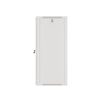 Lanberg 19" fali rack szekrény 27U/600X600 üvegajtó, lapraszerelt, szürke V2