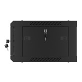Lanberg 19" fali rack szekrény 4U/600X450 üvegajtó, lapraszerelt, fekete V2
