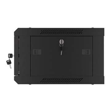 Lanberg 19" fali rack szekrény 4U/600X450 üvegajtó, lapraszerelt, fekete V2