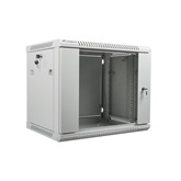 Lanberg 19" fali rack szekrény 9U/600X450 üvegajtó, lapraszerelt, szürke V2
