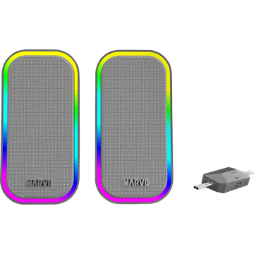 MARVO Havoc 20 vezetékes hangszóró - fehér - RGB viágítás