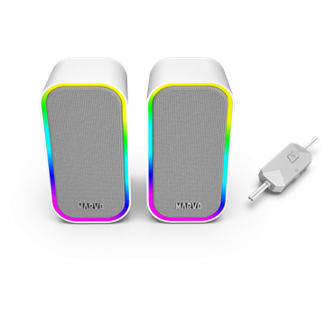 MARVO Havoc 20 vezetékes hangszóró - fehér - RGB viágítás