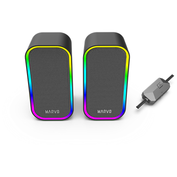 MARVO Havoc 20 vezetékes hangszóró - fekete - RGB viágítás