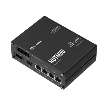Teltonika 5G router RS232/RS485, GNSS, 4xLAN, eSIM, ipari kivitel