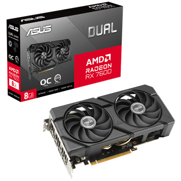 ASUS AMD RX 7600 8GB GDDR6 - DUAL-RX7600-O8G-EVO