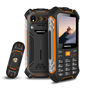 HAMMER Boost 2,4" 256MB/64GB bővítési lehetőség LTE Dual SIM csepp-, por- és ütésálló mobiltelefon - fekete/narancssárga